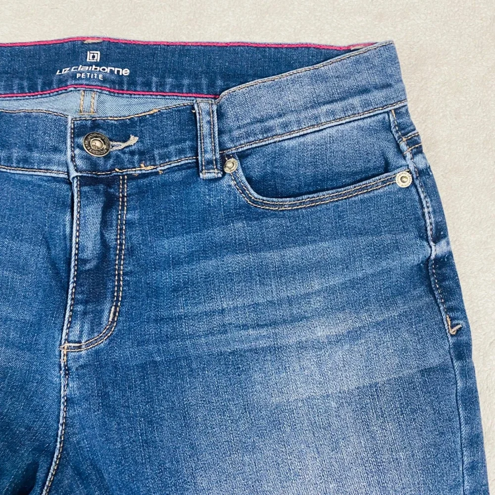 Liz Claiborne Skinny‎ Boyfriend Jeans Women 6P Blue Petite City Fit Capris